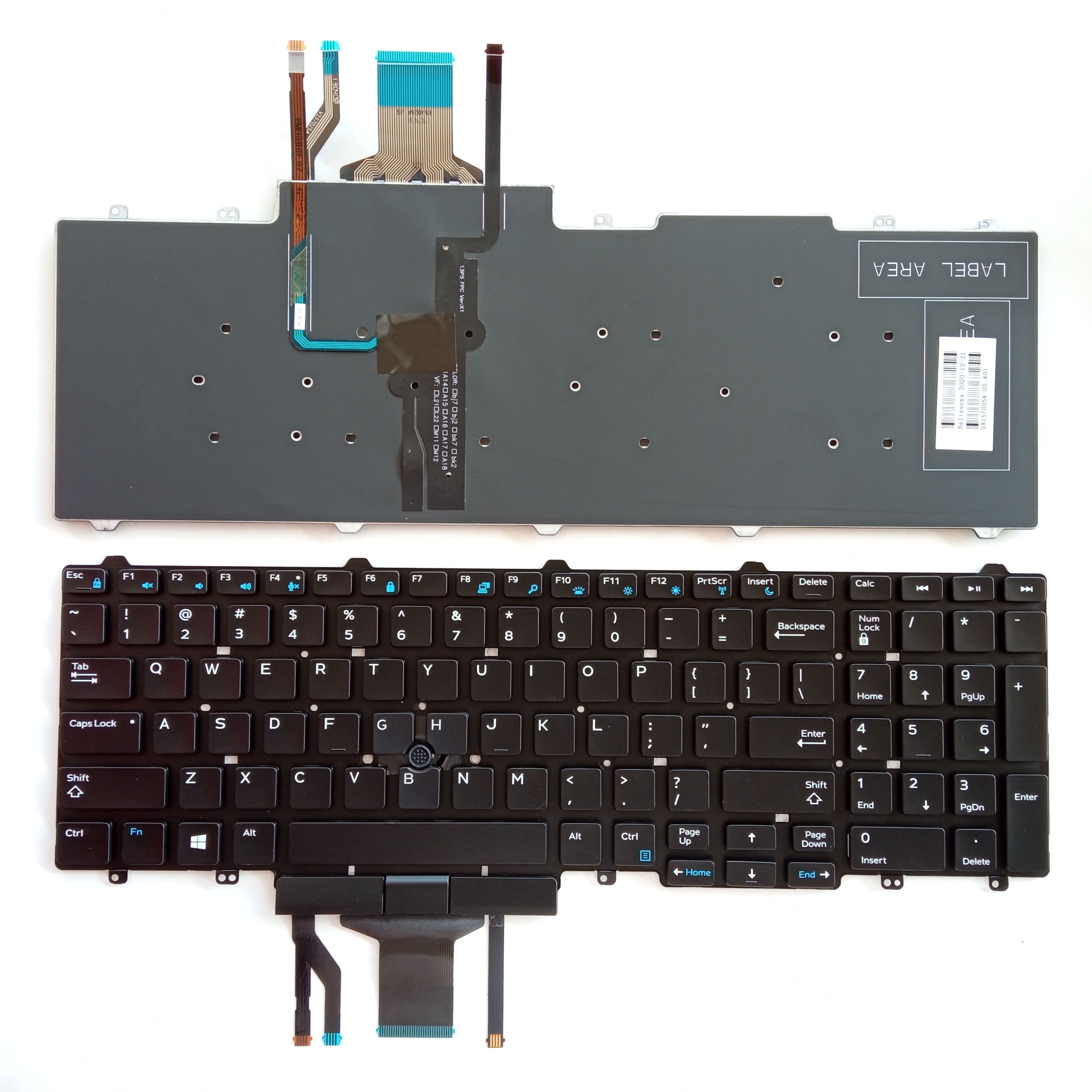 Picture of New Replacement Laptop Keyboard For DELL E5550 BLACK With Point Backlit (OEM) US Layout